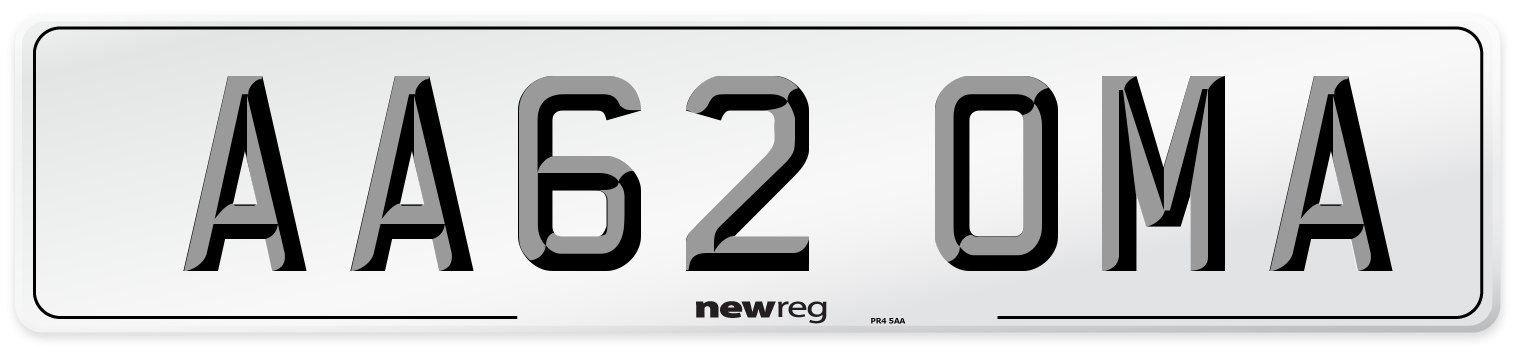 AA62 OMA Number Plate from New Reg